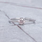 Pink Round Brilliant Cut Diamond Ring For Her, Pink Solitaire Diamond Unique rare Engagement Ring Promise Ring Wedding Ring, Gift For Her