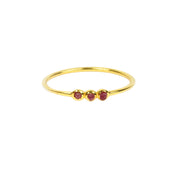 Natural Raw Ruby 3 Stone Birthstone Ring in 14K Solid Gold, Engagement Ring, Promise Ring, Unique Gift for her by Skosh, Personalised Ring