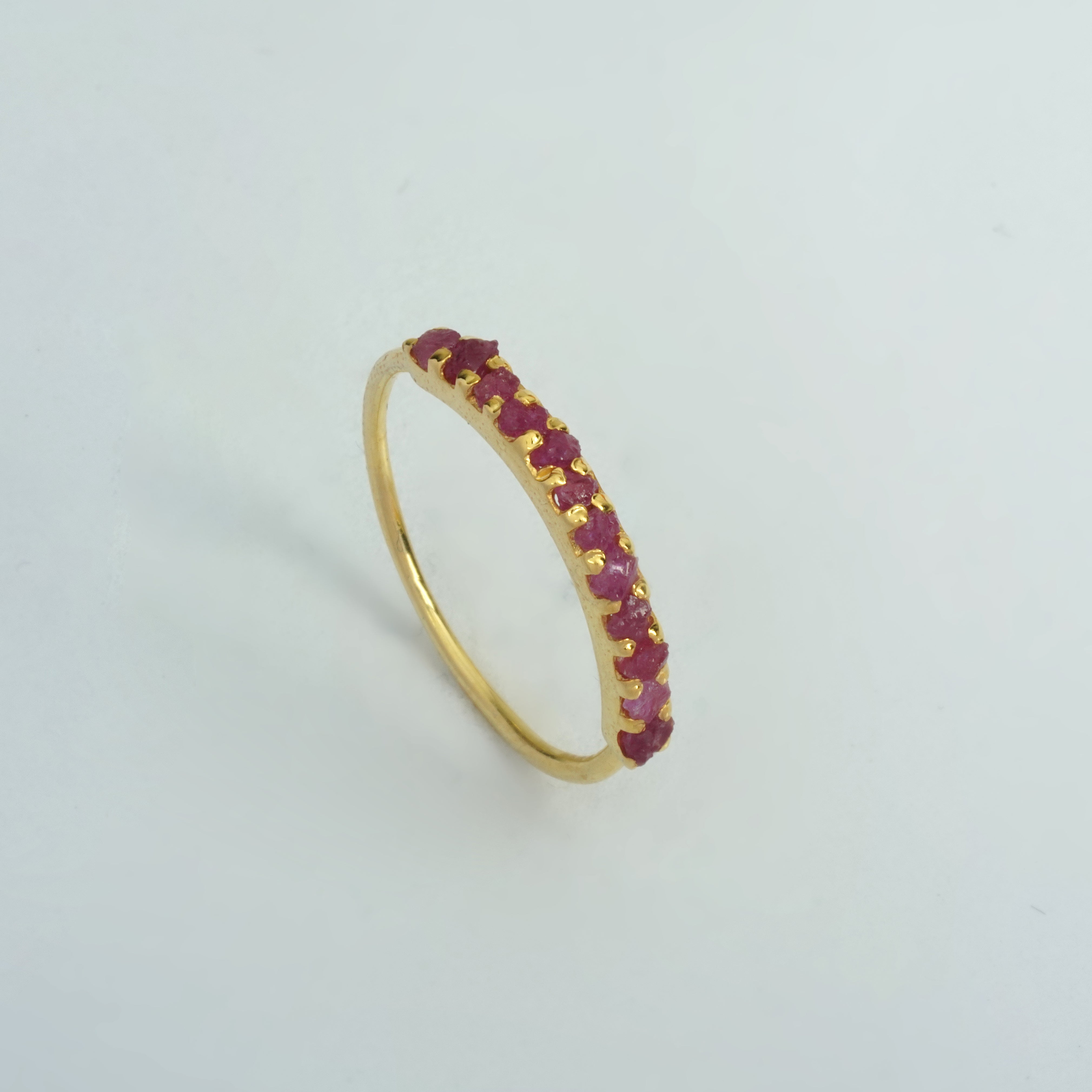 Rough Ruby Multi-Stone July Birthstone Stackable Birthstone Ring In 14K Solid Gold, Birthstone Jewelry, Personalised Jewelry, Gift For Her