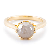 SKOSH 14K Solid Gold Misty Moonlight 2.70CTW White Grey Round Brilliant Cut Engagement Ring