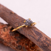 1 CTW Grey Diamond Stacking Dainty Engagement Ring in 14K Solid Gold by Skosh, Perfect Valentines Day Ring Gift for Her