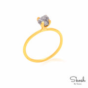 1 CTW Grey Diamond Stacking Dainty Engagement Ring in 14K Solid Gold by Skosh, Perfect Valentines Day Ring Gift for Her