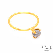 1 CTW Grey Diamond Stacking Dainty Engagement Ring in 14K Solid Gold by Skosh, Perfect Valentines Day Ring Gift for Her