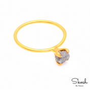 1 CTW Grey Diamond Stacking Dainty Engagement Ring in 14K Solid Gold by Skosh, Perfect Valentines Day Ring Gift for Her