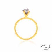 1 CTW Grey Diamond Stacking Dainty Engagement Ring in 14K Solid Gold by Skosh, Perfect Valentines Day Ring Gift for Her