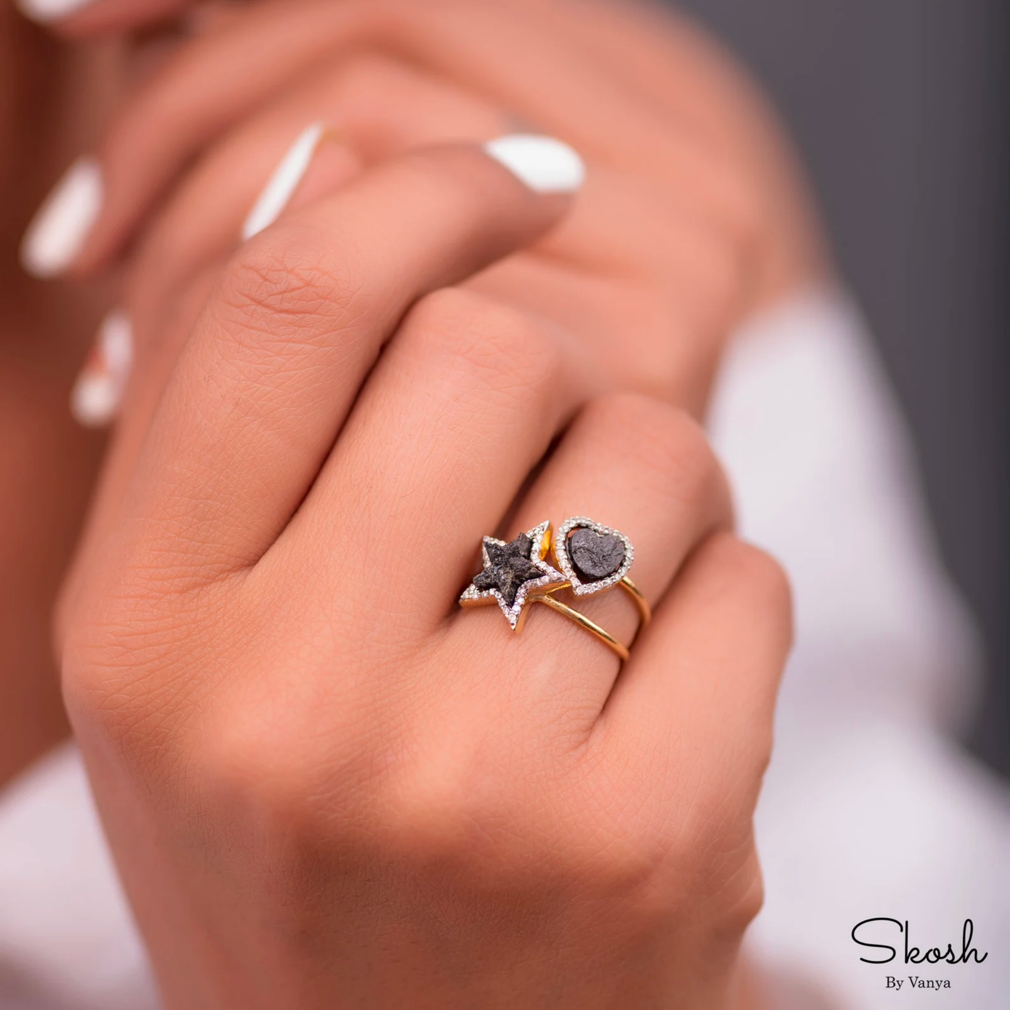 Blue Rose Cut Diamond Studs