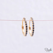 Elegant Black Diamond Dangle Huggie Hoop Handmade Earrings