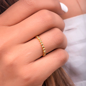 Rose Cut Salt and Pepper Full Eternity Diamond Ring in 14K Solid Gold, Minimal Wedding Band Jewelry by Skosh, Unique Gift for Her