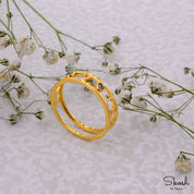 Personalized Salt and Pepper Engagement Roman Numeral Diamond Date Ring