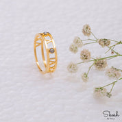 Personalized Salt and Pepper Engagement Roman Numeral Diamond Date Ring