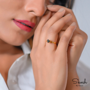 Make a Bold Statement with 1 CTW Black Raw Diamond Stacking Engagement Ring in 14K Solid Gold - A Minimalistic and Unique Promise Jewelry