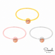 Rose Cut Red Diamond Solitaire Stackable Engagement Ring