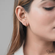 Salt and Pepper Diamond Dangling Huggie Hoop Earrings