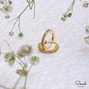 Salt and Pepper Diamond Dangling Huggie Hoop Earrings