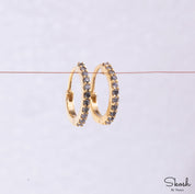 Salt and Pepper Diamond Dangling Huggie Hoop Earrings