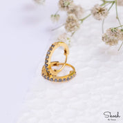 Salt and Pepper Diamond Dangling Huggie Hoop Earrings