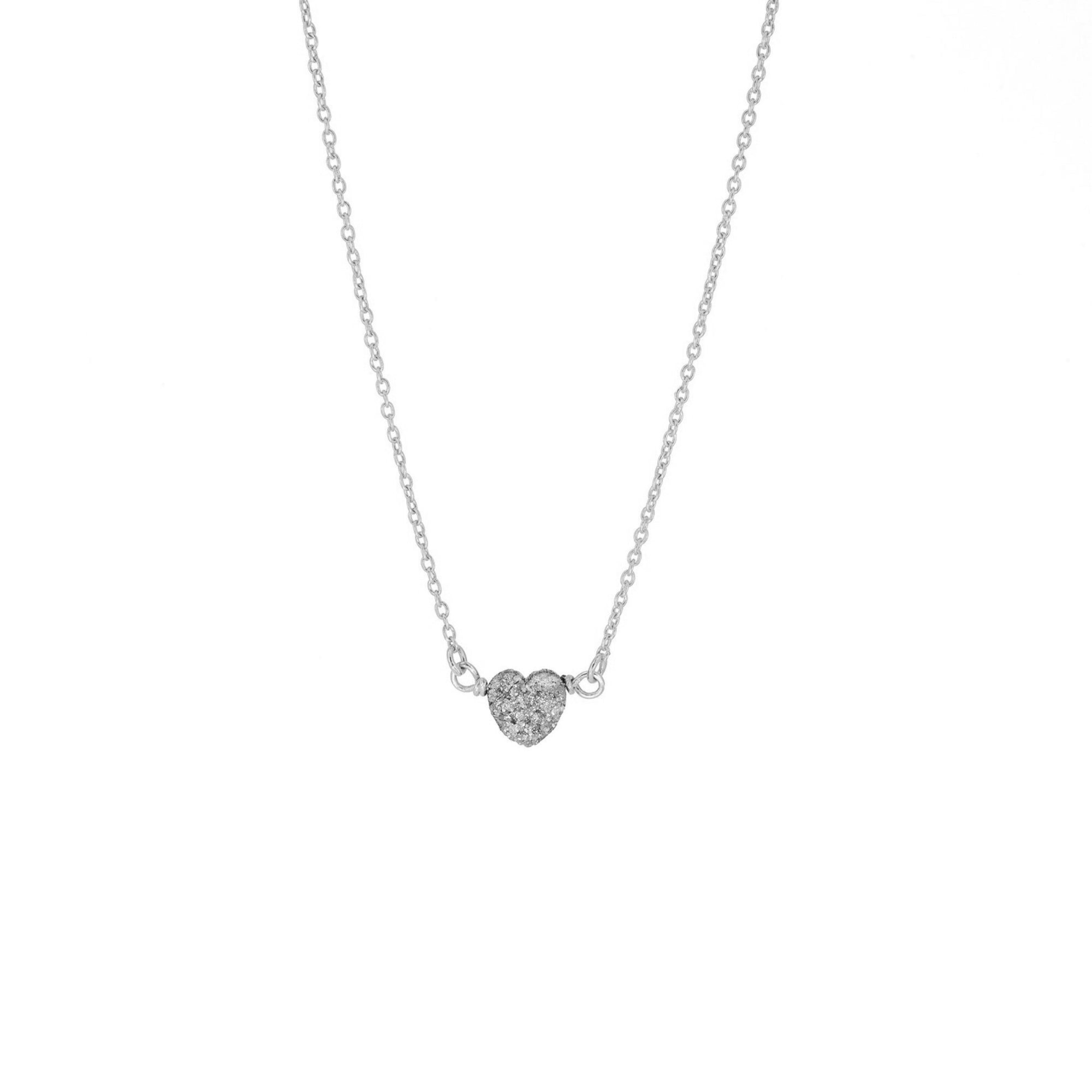 14K Solid Gold Heart Shaped Rough Diamond Necklace, Minimal Gold Jewelry, Valentine Necklace For Women, Perfect Gift