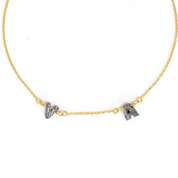 Personalized Rough Diamond Initial Bracelet in 14K Solid Gold: Dainty Friendship Bracelet and Monogram Gift for Women