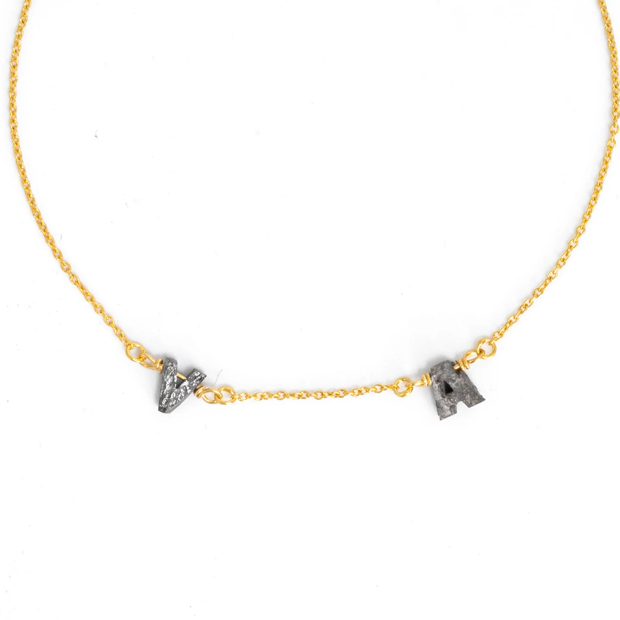 Personalized Rough Diamond Initial Bracelet in 14K Solid Gold: Dainty Friendship Bracelet and Monogram Gift for Women