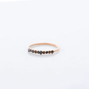 Natural Rough Raw Black Diamond Stackable Ring in 14K Solid Gold, Minimal Half Eternity Promise Band Ring by Skosh, Perfect Unique Gift