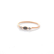 Skosh's Salt and Pepper Minimalistic Marquise Diamond Engagement Ring in 14K Solid Gold: A Perfect Gift for Women