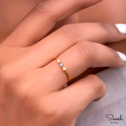 Skosh's Salt and Pepper Minimalistic Marquise Diamond Engagement Ring in 14K Solid Gold: A Perfect Gift for Women