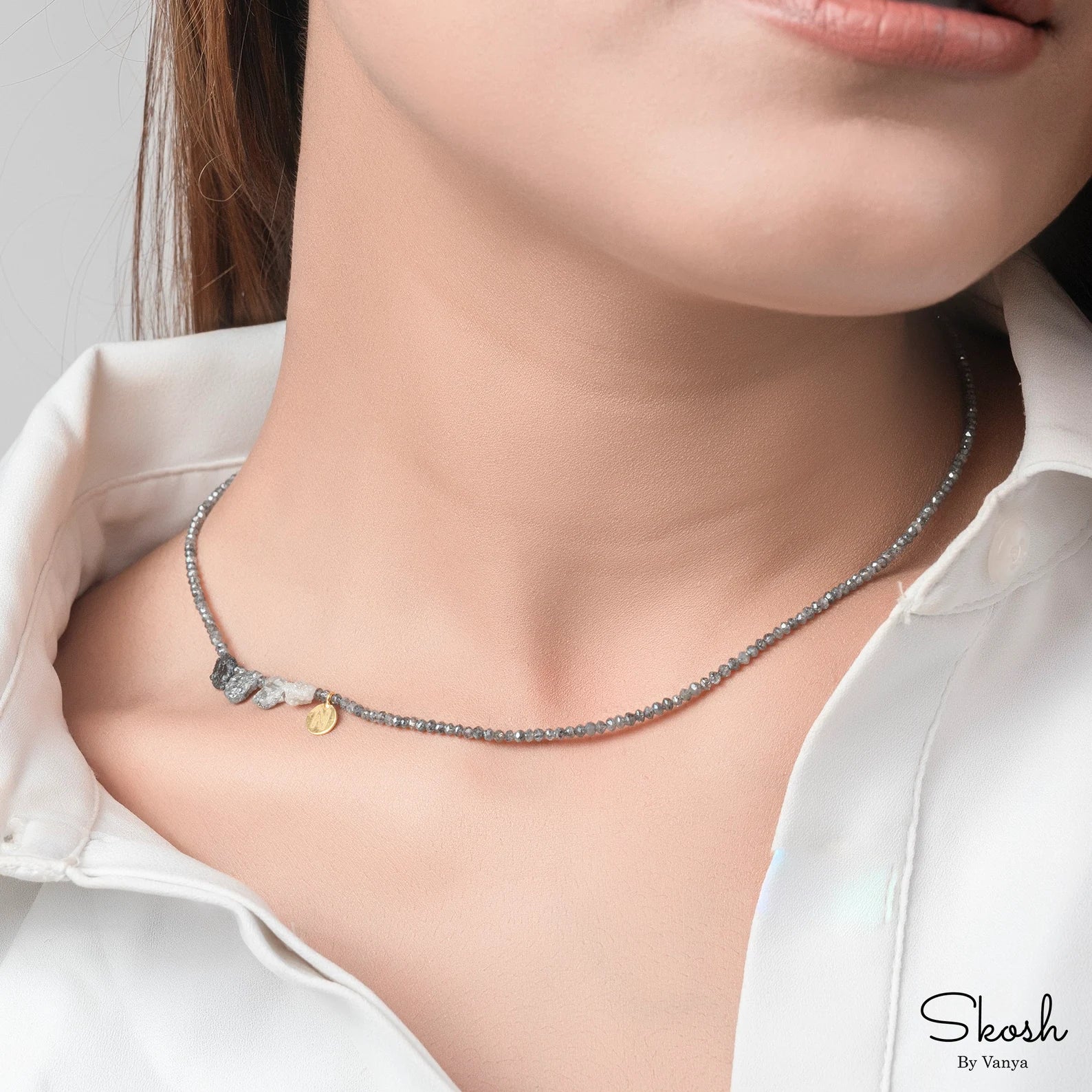 Sideways Initial Letter necklace