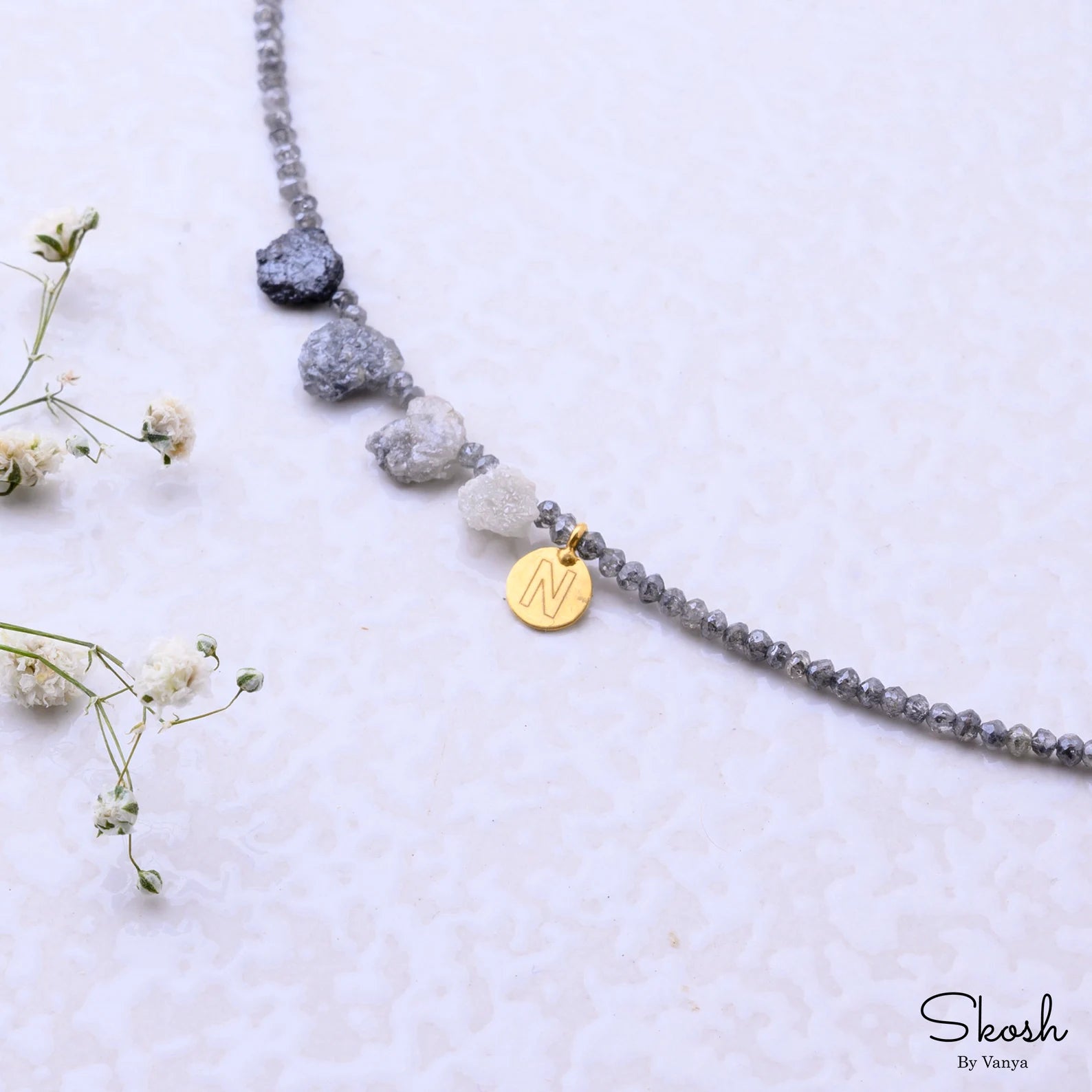 Sideways Initial Letter necklace