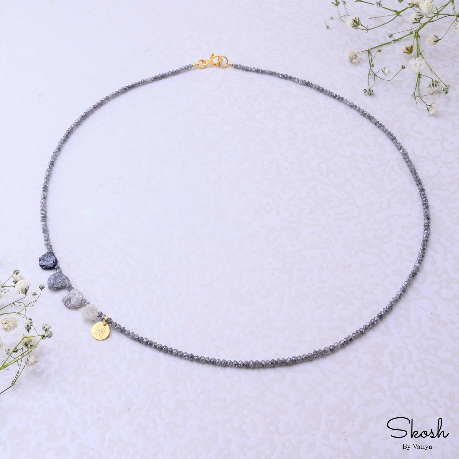 Sideways Initial Letter necklace