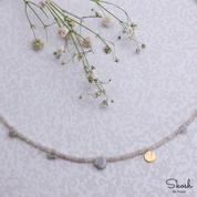 Personalized Initial Choker Necklace in 14K Solid Gold with Sparkling White Diamond Beads - A Thoughtful Gift for Women and Children