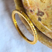 Elegant 14K Solid Gold Yellow Diamond Full Eternity Engagement Ring - Handmade, Stackable & Micro Pave Design, One-of-a-Kind Valentines Gift