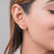 Unique Salt and Pepper Marquise Cut Diamond Small Studs Earrings, Minimal Bridal Jewelry a Perfect Valentines Gift for Her