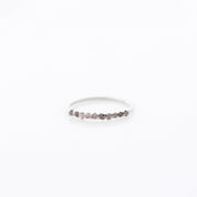 Raw Pink Gray Diamond Stacking Ring in 14K Solid Gold - Unique Promise or Half Eternity Band with Natural Rough Diamonds - Minimalist Style