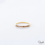 Raw Pink Gray Diamond Stacking Ring in 14K Solid Gold - Unique Promise or Half Eternity Band with Natural Rough Diamonds - Minimalist Style