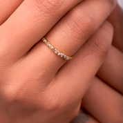 Raw Pink Gray Diamond Stacking Ring in 14K Solid Gold - Unique Promise or Half Eternity Band with Natural Rough Diamonds - Minimalist Style