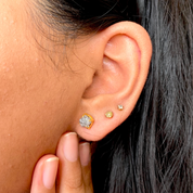 Rough Raw Gray Diamond Stud Earring