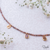 Personalized 14K Solid Gold Initial Letter Necklace with Raw Red Brown Diamond - Unique Engagement Gift for Her by Skosh