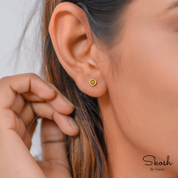 Yellow Rose Cut Diamond Studs Earrings in 14K Solid Gold - A Minimalistic Everyday Earring, Perfect Valentines Day Gift for Every Women