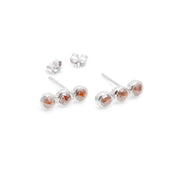 Rose Cut Red Diamond Studs Earring in 14K Solid Gold, Minimalistic Diamond Jewelry by Skosh, Perfect Gift for Her