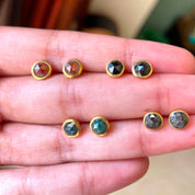 Rose Cut Red Diamond Stud Earring