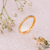 Natural Diamond Bezel Eternity Ring, Wedding Band, Stacking Ring, Minimalist Ring in 14K Solid Yellow, White, Rose Gold for Women by Skosh