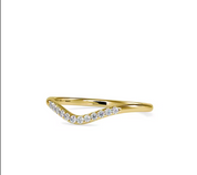 Minimal Stacking Lab Grown Diamond Ring, 0.09 TCW, 14k Solid Gold Jewelry, Stacking Wedding Band in Pave Setting