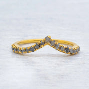 Raw Gray Diamond Wedding Band