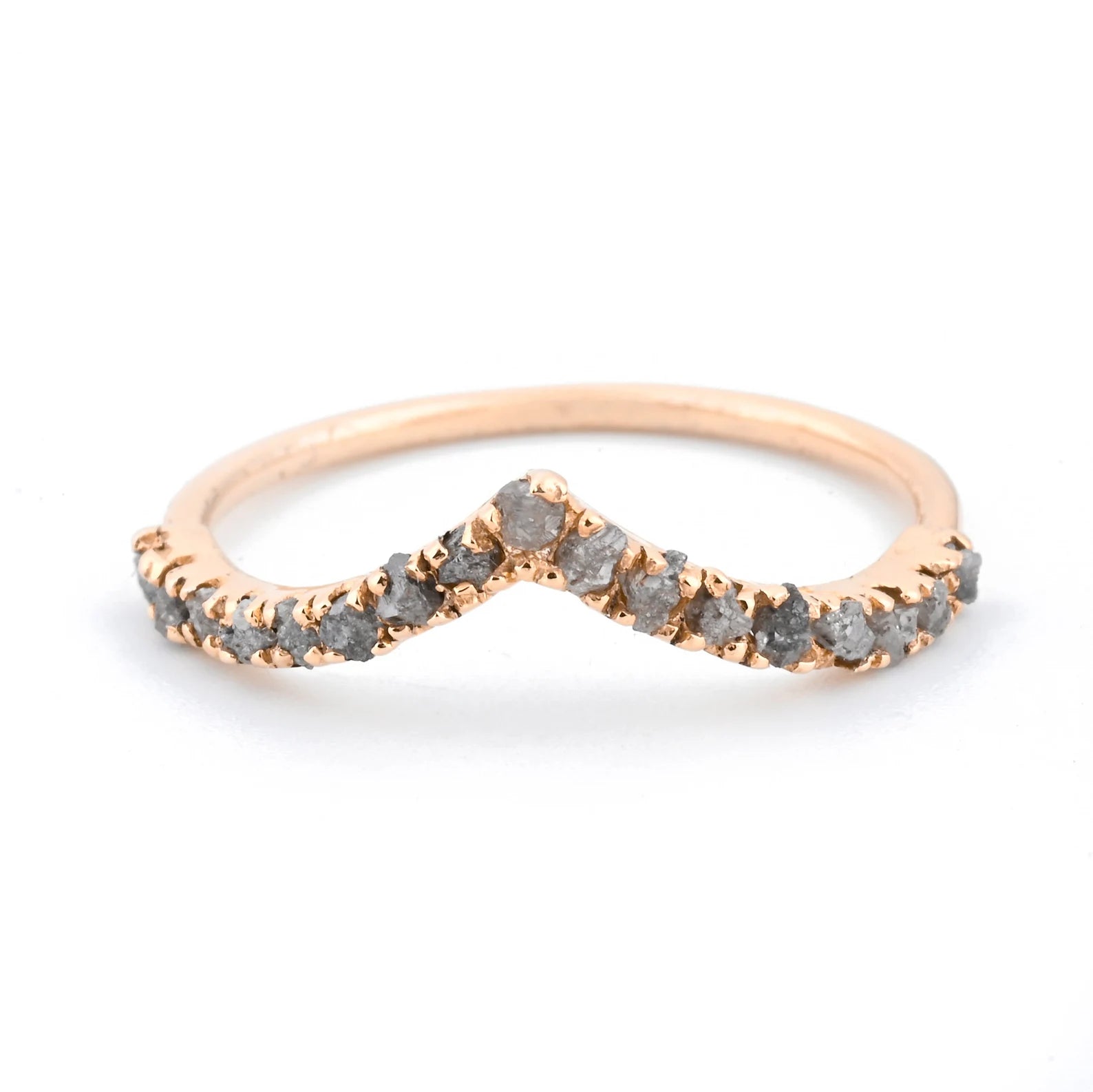 Raw Gray Diamond Wedding Band