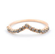 Raw Gray Diamond Wedding Band