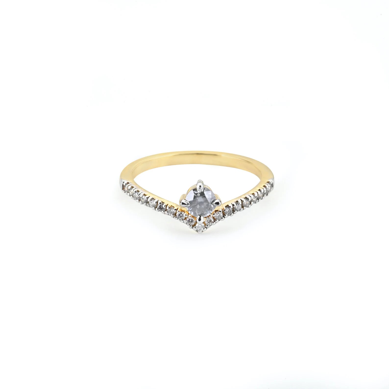 Delicate Solitaire Ring, Diamond Engagement Ring 14K Gold, Luxury Ring Gift for Her, Ethical White Diamonds Conflict Free