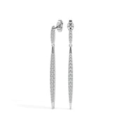 Elegant Tapered Long Diamond Drop Earrings