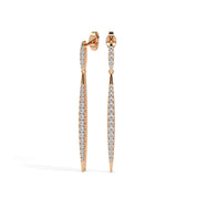 Elegant Tapered Long Diamond Drop Earrings