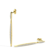 Elegant Tapered Long Diamond Drop Earrings