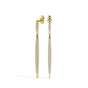 Elegant Tapered Long Diamond Drop Earrings